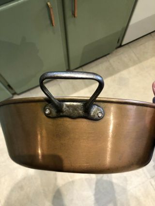 Vintage Copper Jam Confiture Preserve Pan Bronze Handles / 15 Inch Diameter 3