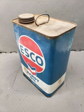 Vintage Esco Chevron Standard Oil Handy Oil 1 - Gallon Can Gas Garage