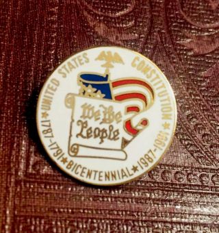 Dar " We The People " United States Constitution Bicentennial Push Pin
