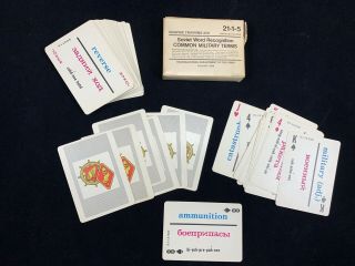Soviet Word Recognition Graphic Training Aid Study Cards Army 1985