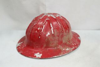 Vintage B.  F.  Mcdonald Red Silver Aluminum Mining Hard Hat Eames Interest