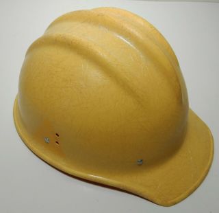 Vintage Yellow Fiberglass Bullard 502 Hard Hat Ironworker