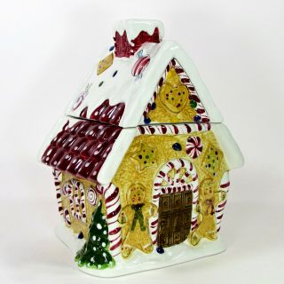 Laurie Gates Holiday Treats - Gingerbread House 11 " Cookie Jar Christmas Mib