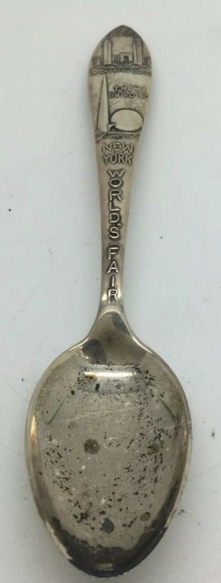 1939 York Worlds Fair Watson Sterling Silver Souvenir Spoon