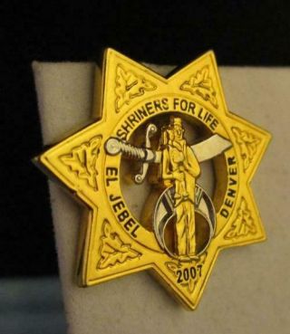 2007 Shriners For Life Denver Colorado Co Badge Pin Mason Masonic Freemason