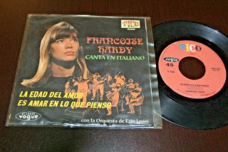 Francoise Hardy La Edad Del Amor Sung In Italian 1968 Mexico 7 " 45 Chanson