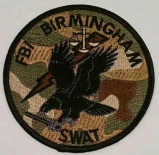 Fbi Birmingham Alabama Swat Team Special Weapons And Tactics 3.  75 " Aor1 Patch
