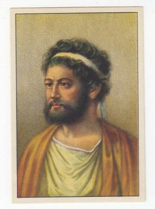 Ancient Greece: Vintage 1938 Trade Card Of Greek Physician Hippocrates Of Kos