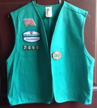 Colorado Junior Girl Scout Uniform Vest.  Size X - Large With Patches