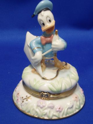 Donald Duck Lenox Disney Flying High Donald Hinged - Treasure Box Collectible