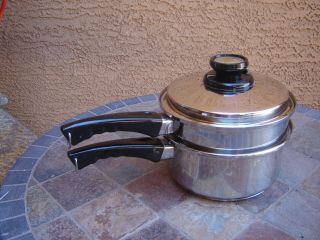 Kitchen Craft West Bend 3.  5 Qt Sauce Pan W Steamer Waterless Cookware W Lid