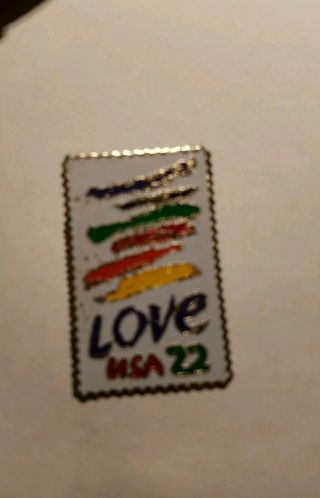 Love Usa 22 Cent Usps Postage Stamp Lapel Pin Pinback Postal Post Office