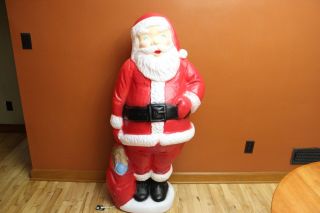 Vintage General Foam Lighted Blow Mold 60 " Santa Claus With Light Cord Life Size