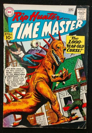 Rip Hunter Time Master 1 1961 Sweet Vg/fn,  Good Tv Show,  Dino Cover