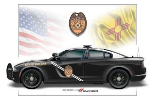 Mexico State Police Dodge Charger Poster Print