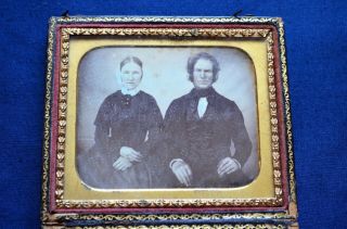 Daguerreotype Of Husband & Wife With Interesting Look About Them