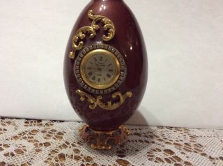 Retired Vivian Alexander Collectable Clock Egg - Rare “4” Tall W/crystals