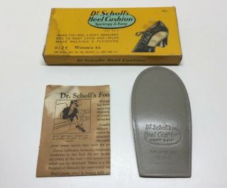 Vintage Dr Scholl’s Heel Cushion Advertising Box W/contents