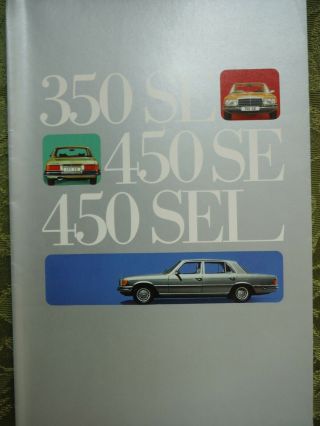 Rare 1973 Mercedes Benz 350se,  450se & 450sel Automobile Brochure