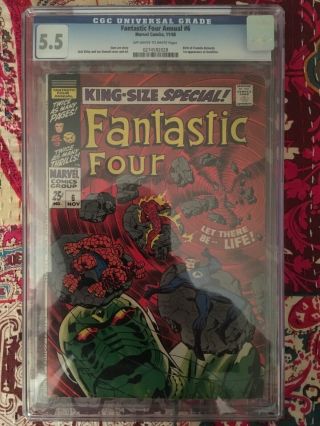 Fantastic Four Annual 6 Cgc 5.  5 1st Appearance Annihilus And Franklin Richards