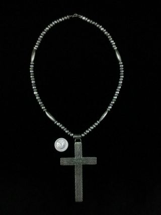 Vintage Navajo Cross Necklace - Sterling Silver