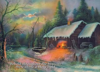 Holy Light Vintage Blacksmith Shop Scene Farrier Horseshoer Christmas Cards