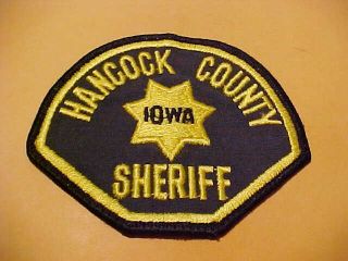 Hancock County Iowa Police Patch Shoulder Size