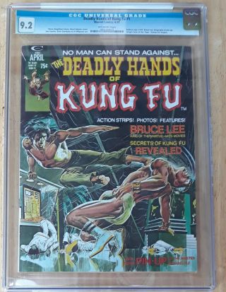Deadly Hands Of Kung Fu 1 Cgc 9.  2 Nm - - Shang - Chi,  Bruce Lee,  Neal Adams (4/74)