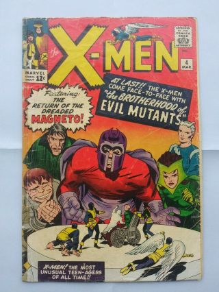 (uncanny) X - Men 4 First Brotherhood Of Evil Mutants (1963 Series) Key Issue.
