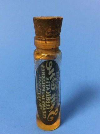 Vintage Advertising - Sample - 3 In One Lubricant Oil - Grease - Tiny Glass Bottle