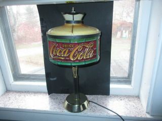 Rare Coca - Cola Lamp,  Faux Stained Glass Look,  18 " Tall,  Look
