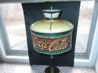 Rare Coca - Cola Lamp,  Faux Stained Glass Look,  18 