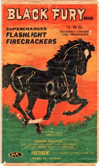 Black Fury Brand Firecracker Brick Label,  C4/5,  80/16 
