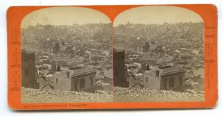 J.  J Reilly Looking South From Telegraph Hill San Francisco Stereoview Photograph