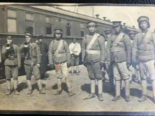 1918 CHINA HANKOW CHINESE WARLORD SOLDIERS BUGLERS PHOTO 汉口军阀号角队 2
