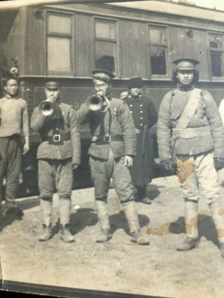1918 CHINA HANKOW CHINESE WARLORD SOLDIERS BUGLERS PHOTO 汉口军阀号角队 3