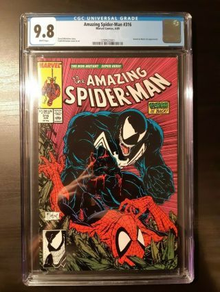 Spider - Man 316 9.  8 Cgc White Pages (venom & Black Cat Appearance)
