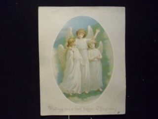 Victorian Scrap 4567 - Christmas Card - 3 Angels