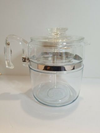 Vintage Pyrex Flame Ware Glass Stove Top Coffee Pot Percolator 9 Cup 7759