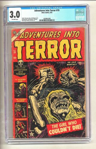 Adventures Into Terror 19 (cgc 3.  0) O/w Pages; Atlas Comics; 1953 (c 25939)