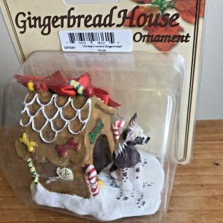 Chinese Crested Christmas Ornament Gingerbread House Hairless Dog Ornament