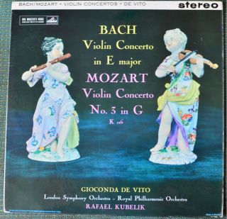 Bach / Mozart: Violin Concertos Gioconda De Vito Hmv Asd 429 Ed1 Lp Cream/gold