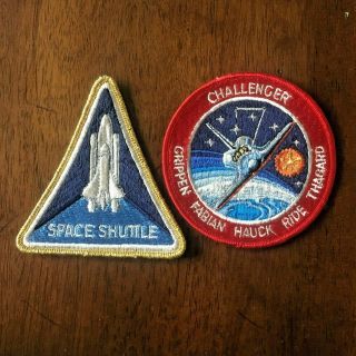 Vintage Nasa Space Mission Patch Challenger Sts - 7 Crippen Fabian Hauck Ride