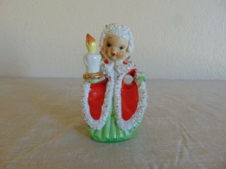 Vintage Napco Christmas Angel Girl Candle Bell Spaghetti