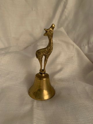 Vintage Brass 6.  5” Giraffe Bell Euc