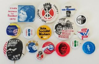 (16) 1972 Socialist Workers Party 1972 Presidential Campaign Pinback Buttons