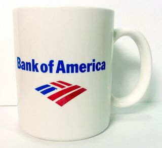 Bank Of America Logo 2 Sided Ceramic Coffee Mug Cup Red White Blue