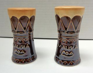 Vintage Japan Mauna Loa Restaurant Detroit Porcelain Tiki Salt & Pepper Shakers