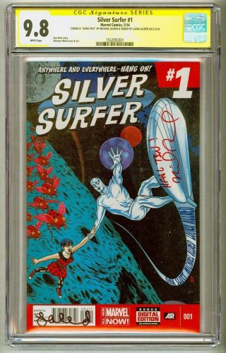Silver Surfer 1 Cgc 9.  8 Ss Double Signed Laura & Michael Allred 1st Print