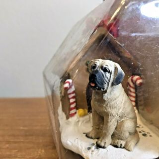 Bullmastiff Christmas Ornament Gingerbread House Light Brown Mastiff Dog